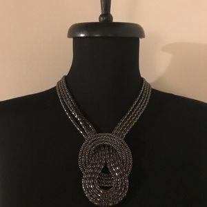 Bold Gunmetal Statement Necklace